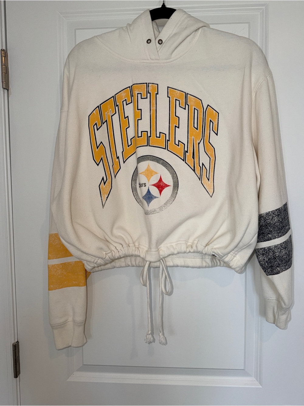 47 White Steelers Crewneck Sweater with Yellow and Black Accents, Size L - Picture 3 of 8
